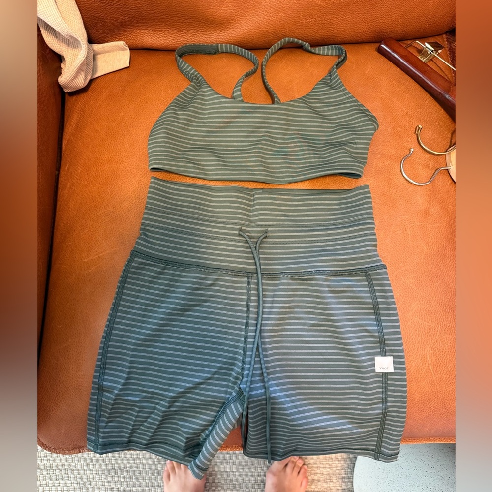 Vuori Aspen Stripe Bra and Short Set